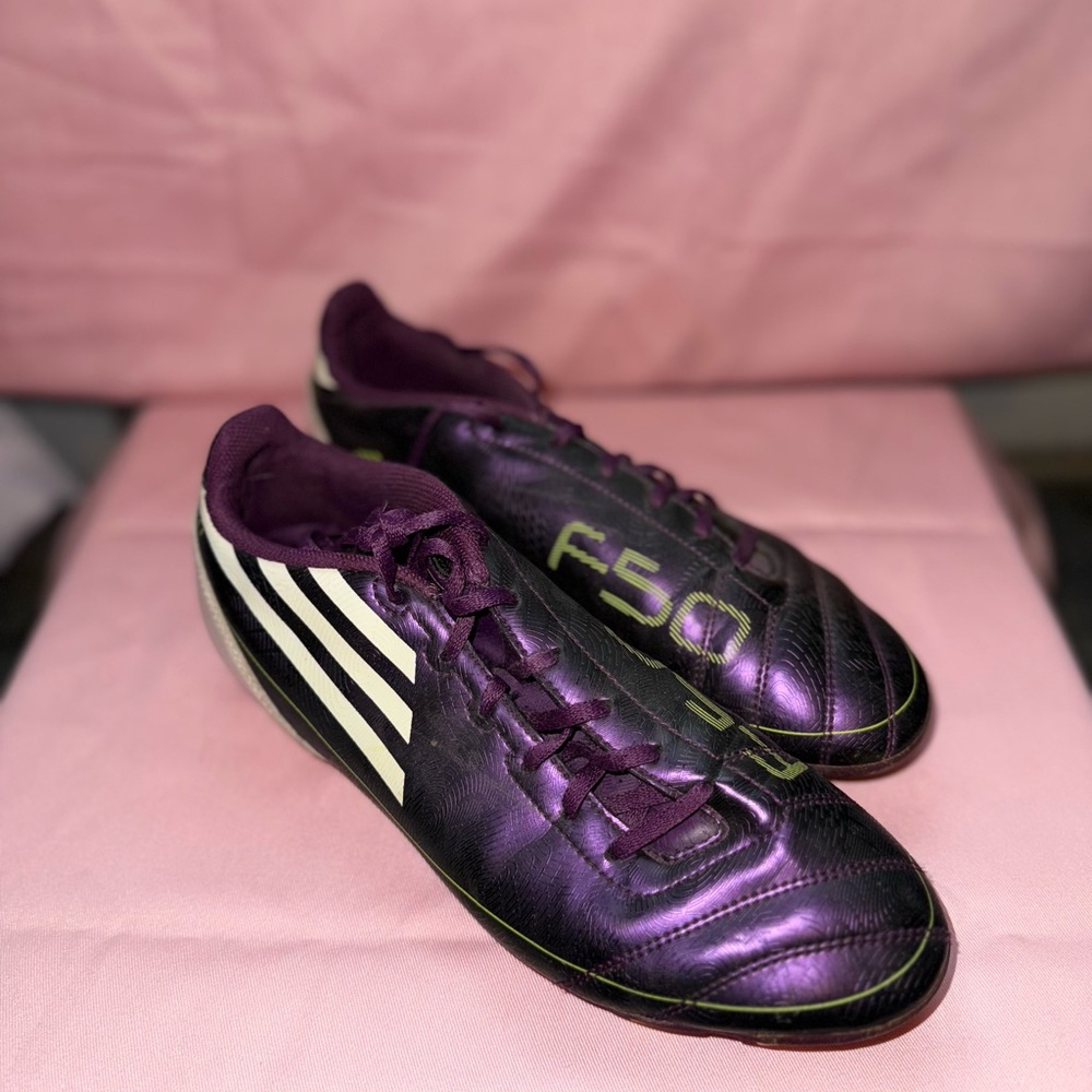 Adidas Purple and White Athletic Shoes Low-Top Design